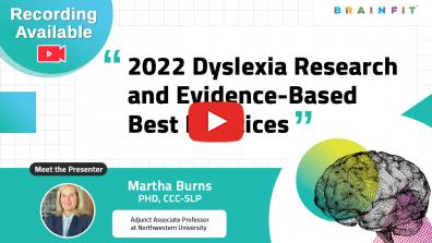 Recorded Webinar Dyslexia Research